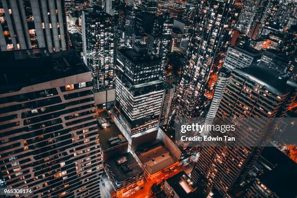 夜のメルボルン cbd の平面図 - melbourne city at night ストックフォトと画像