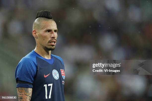 Marek Hamsik of Slovakia during the International friendly match between Slovakia and The Netherlands at Stadium Antona Malatinskeho on May 31, 2018...