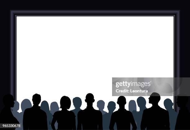 crowd (people are complete and moveable- clipping path hides legs) - group video conference stock illustrations