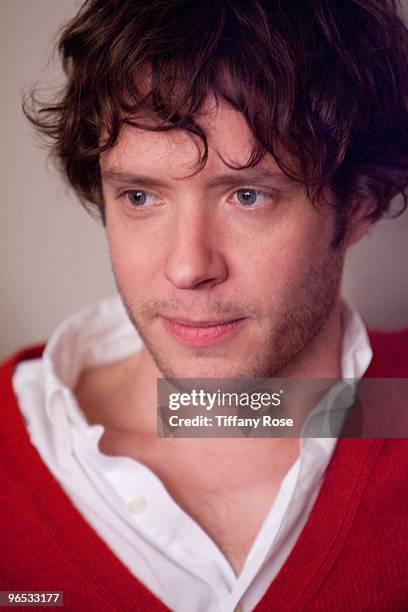 Damian Kulash of Ok Go gets interviewed on Fuel Tv's "The Daily Habit" on February 9, 2010 in Los Angeles, California.