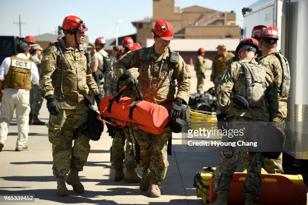 The Colorado National Guard Chemical, Biological, Radiological, and Nuclear Enhanced Response Force Package exercise a response to a chemical agent...