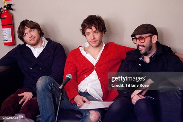 Andy Duncan, Damian Kulash and Tim Nordwind of Ok Go interview each other on Fuel Tv's "The Daily Habit" on February 9, 2010 in Los Angeles,...