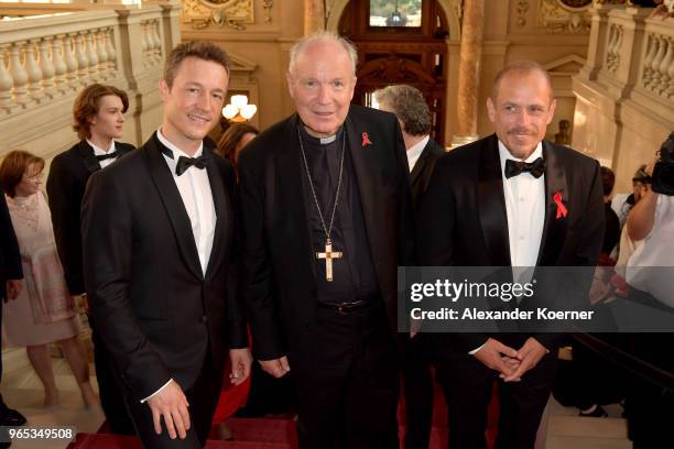 Austrian Minister for EU, Arts, Culture and Media Gernot Bluemel, Christoph Schoenborn and Life Ball organizor Gery Keszler attend the LIFE+...