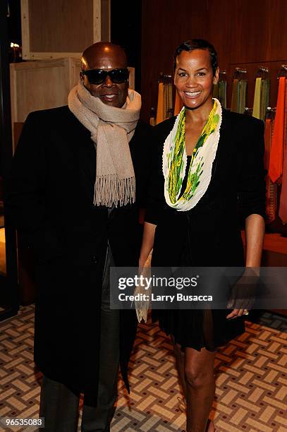 Antonio "L.A" Reid and Erica Reid attend the opening of the first Hermes Men's Store on Madison Avenu on February 9, 2010 in New York City.