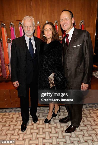 Actor John Slattery, actress Talia Balsam and CEO of Hermes US Robert Chavez attend the opening of the first Hermes Men's Store on Madison Avenu on...