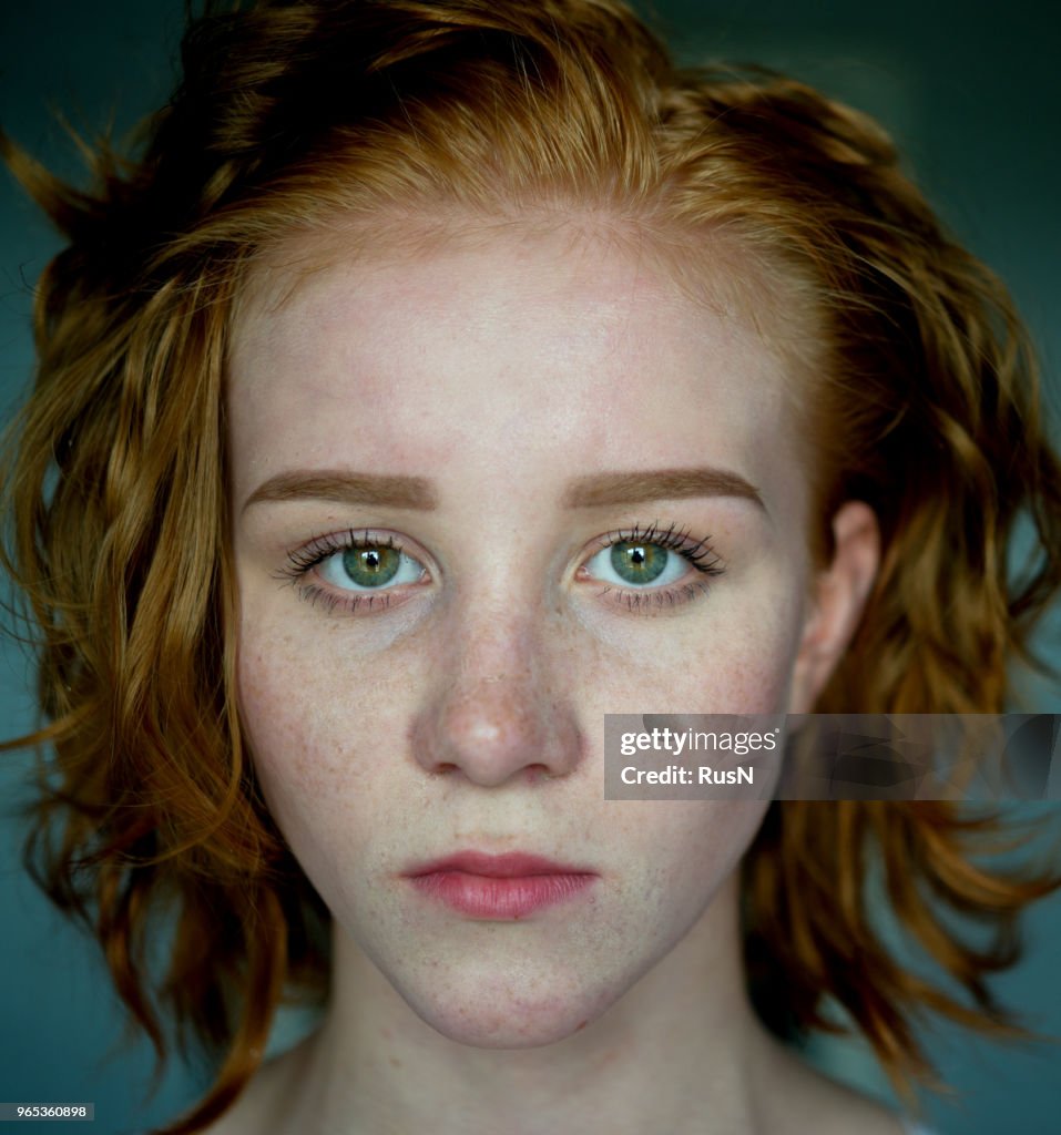 Young woman with red hair