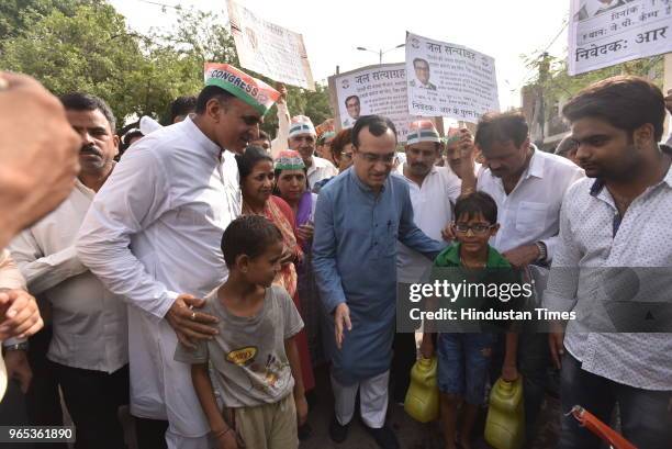 Delhi Pradesh Congress Committee president Ajay Maken inaugurates the Delhi Congress month-long Jal Satyagrah in all the 70 Assembly constituencies...