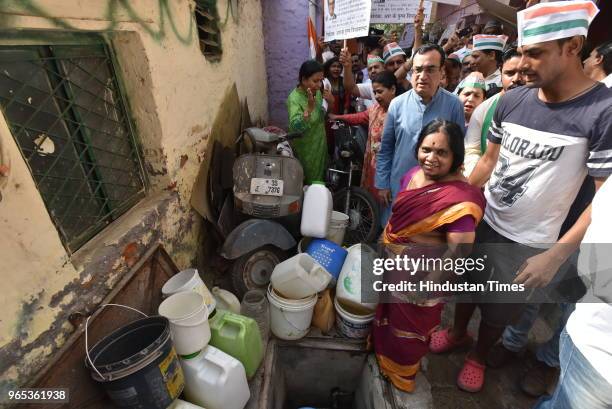 Delhi Pradesh Congress Committee president Ajay Maken inaugurates the Delhi Congress month-long Jal Satyagrah in all the 70 Assembly constituencies...