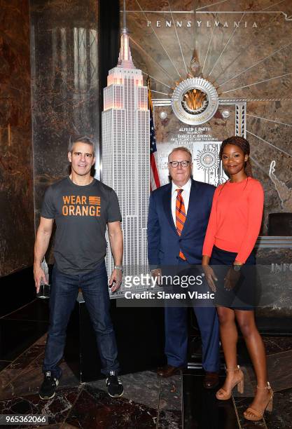 Andy Cohen, President of Everytown for Gun Safety John Feinblatt, and Founder of Project Orange Tree and co-creator of Wear Orange Nza-Ari Khepra...