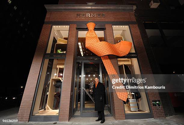 General view of atmosphere at the opening of the first Hermes Men's Store on Madison Avenue on February 9, 2010 in New York City.