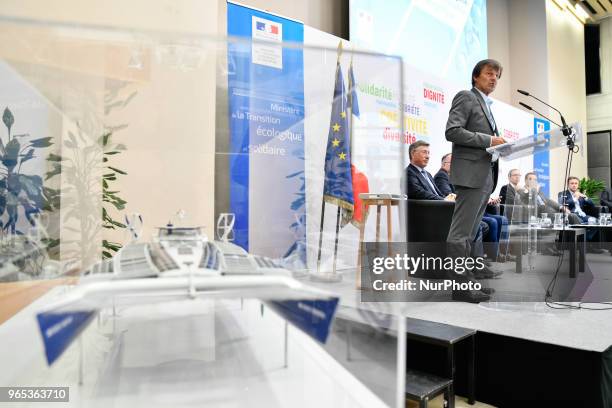 Nicolas Nicolas Hulot, the Minister of Ecological and Solidarity Transition presented the hydrogen deployment plan for the energy transition in Paris...