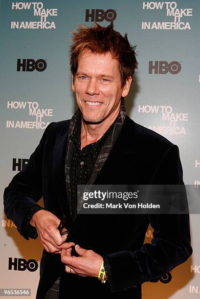 Actor Kevin Bacon attends the Cinema Society & HBO screening of "How To Make It In America">> at Landmark's Sunshine Cinema on February 9, 2010 in...