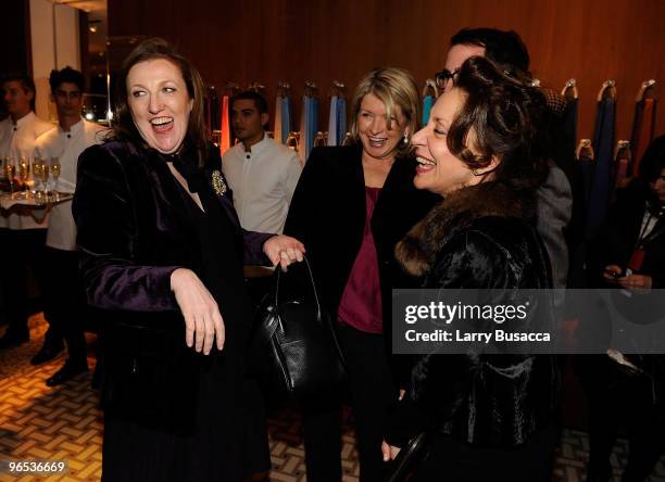 Editor-in-Chief of Harper's Bazaar Glenda Bailey and TV personality Martha Stewart attend the opening of the first Hermes Men's Store on Madison...