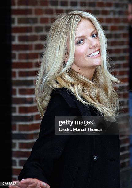 Sports Illustrated Cover Girl Brooklyn Decker visits "Late Show With David Letterman" at the Ed Sullivan Theater on February 9, 2010 in New York City.