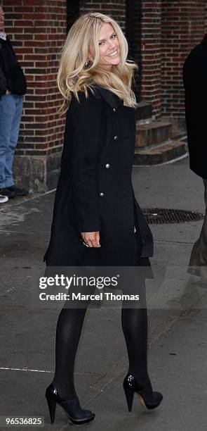 Sports Illustrated Cover Girl Brooklyn Decker visits "Late Show With David Letterman" at the Ed Sullivan Theater on February 9, 2010 in New York City.