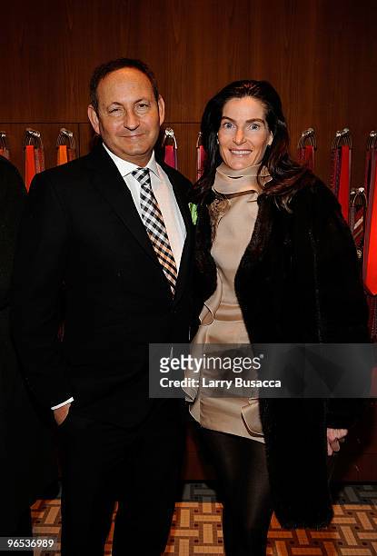 President of MAC Cosmetics John Demsey and Jennifer Creel attend the opening of the first Hermes Men's Store on Madison Avenu on February 9, 2010 in...