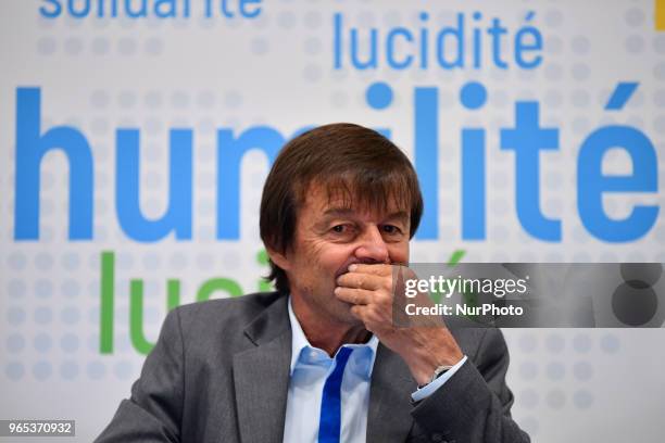 Nicolas Nicolas Hulot, the Minister of Ecological and Solidarity Transition presented the hydrogen deployment plan for the energy transition in Paris...