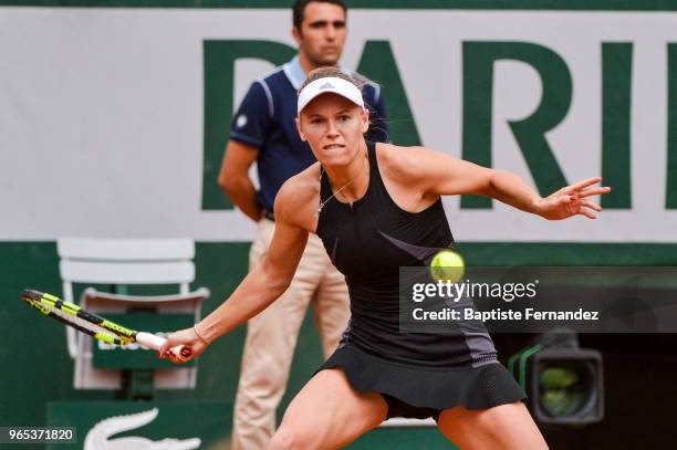 Caroline Wozniacki of Danmark during Day 6 of the French Open 2018 on June 1, 2018 in Paris, France.