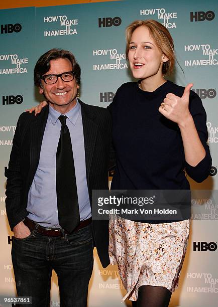 Griffin Dunne and actress Leelee Sobieski attends the Cinema Society & HBO screening of "How To Make It In America" at Landmark's Sunshine Cinema on...