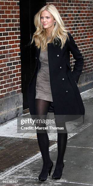 Sports Illustrated Cover Girl Brooklyn Decker visits "Late Show With David Letterman" at the Ed Sullivan Theater on February 9, 2010 in New York City.