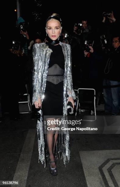 Daphne Guinness attends the Chanel Rouge Coco Dinner at The Mark Hotel on February 9, 2010 in New York City.