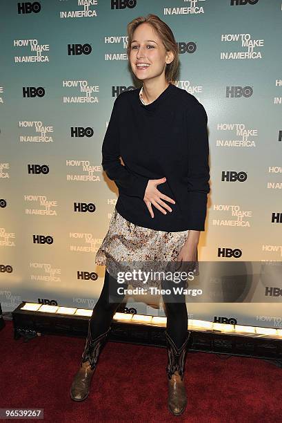 Actress Leelee Sobieski attends the Cinema Society and HBO screening of "How to Make it in America" at Landmark's Sunshine Cinema on February 9, 2010...