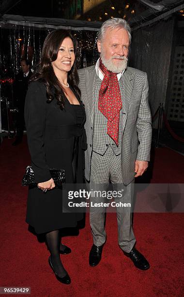 Actor Sir Anthony Hopkins and wife Stella Arroyave arrive at the "The Wolfman" Los Angeles Premiere held at ArcLight Hollywood Cinemas on February 9,...