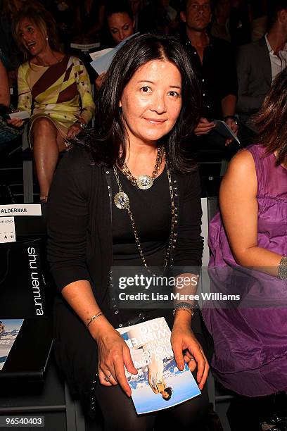 Designer Lisa Ho sits in the front row during the David Jones Autumn/Winter 2010 Fashion Launch at the Hordern Pavilion on February 10, 2010 in...