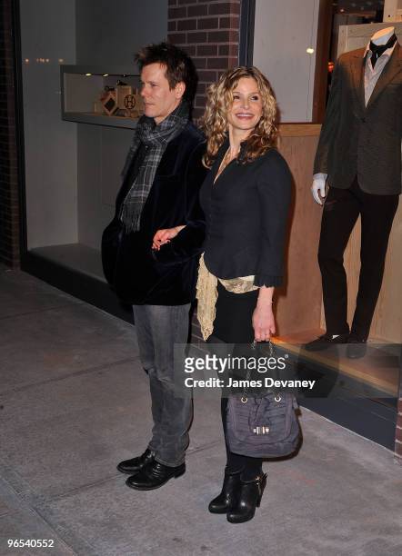 Kyra Sedgwick and Kevin Bacon attend Hermes Men's Store opening on Madison Avenue on February 9, 2010 in New York City.