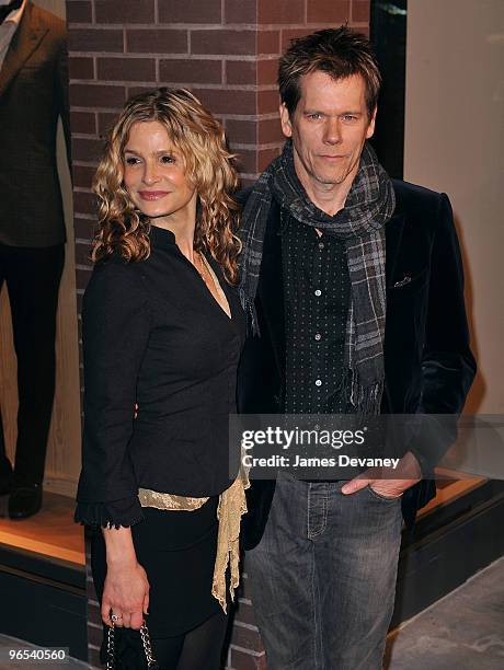 Kyra Sedgwick and Kevin Bacon attend Hermes Men's Store opening on Madison Avenue on February 9, 2010 in New York City.