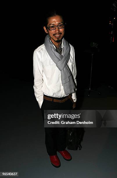 Designer Akira Isogawa attends the morning tea reception ahead of the David Jones Autumn/Winter 2010 Fashion Launch at the Hordern Pavilion on...