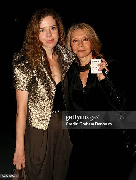 Designers Carla Zampatti and Bianca Spender attend the morning tea reception ahead of the David Jones Autumn/Winter 2010 Fashion Launch at the...