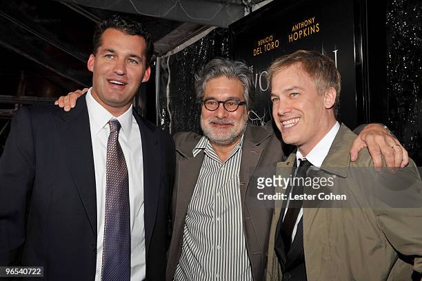 Producers Scott Stuber, Sean Daniel and Rick Yorn arrive at the "The Wolfman" Los Angeles Premiere held at ArcLight Hollywood Cinemas on February 9,...