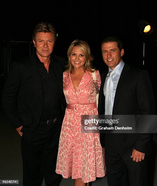 Personalities Richard Wilkins, Georgie Gardiner and Karl Stefanovic attend the morning tea reception ahead of the David Jones Autumn/Winter 2010...