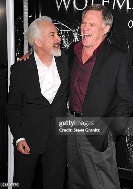Rick Baker and Director Joe Johnston attends the "The Wolfman" premiere at ArcLight Cinemas on February 9, 2010 in Hollywood, California.