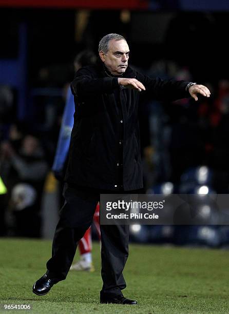 Avram Grant Manager of Portsmouth waves to the crowd at the end of the Barclays Premier League match between Portsmouth and Sunderland at Fratton...