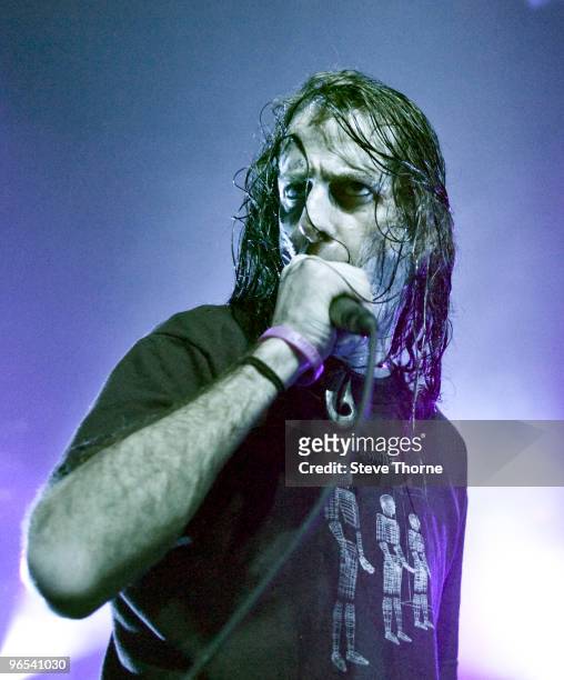 Randy Blythe of Lamb Of God performs on stage at O2 Academy on February 9, 2010 in Birmingham, England.