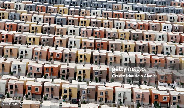 small town house aerial view - monterrey aerial stock pictures, royalty-free photos & images