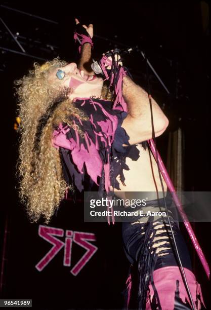 Dee Snider from Twisted Sister performs live on stage in Los Angeles in 1984