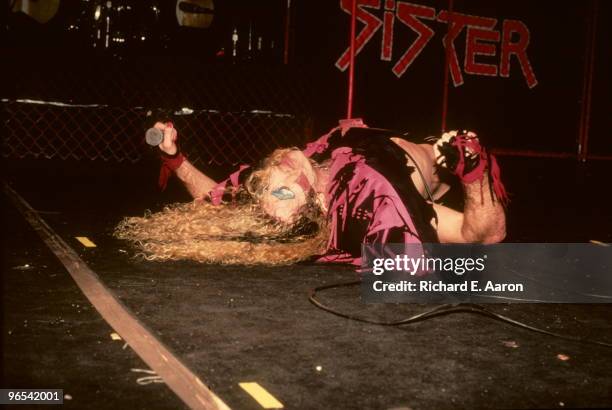 Dee Snider from Twisted Sister performs live on stage in Los Angeles in 1984