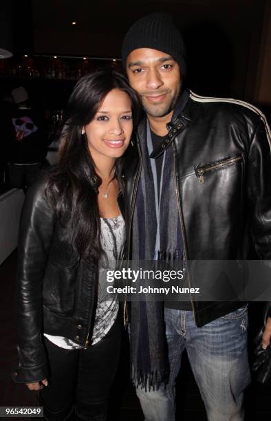 Park' host Rocsi and DJ Mad Linx attend Bottles & Strikes Tuesday Celebrity Bowling at Lucky Strike Lanes & Lounge on February 9, 2010 in New York...
