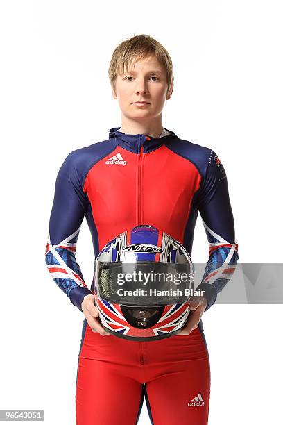 Bobsleigher Fiona Harrison of Great Britain poses during the Team GB adidas Winter Olympic kit launch at Somerset House on January 26, 2010 in...