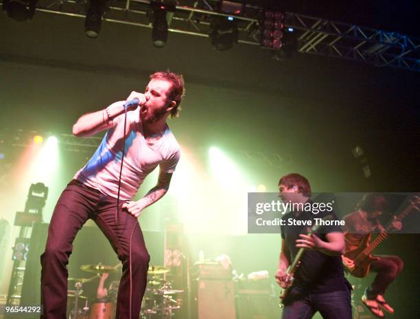 Jake Luhrs of August Burns Red performs on stage at O2 Academy on February 9, 2010 in Birmingham, England.