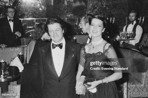 Caroline, Princess of Hanover, with her fiance, French banker Philippe Junot, attending a party, UK, 22nd December 1978.