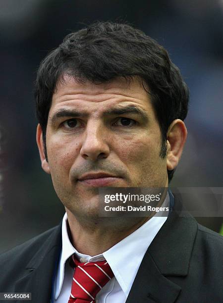 France Head Coach Marc Lievremont looks on prior to the RBS Six Nations Championship match between Scotland and France at Murrayfield Stadium on...