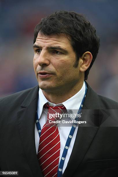 France Head Coach Marc Lievremont looks on prior to the RBS Six Nations Championship match between Scotland and France at Murrayfield Stadium on...