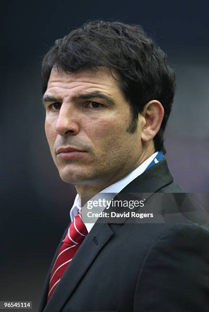 France Head Coach Marc Lievremont looks on prior to the RBS Six Nations Championship match between Scotland and France at Murrayfield Stadium on...