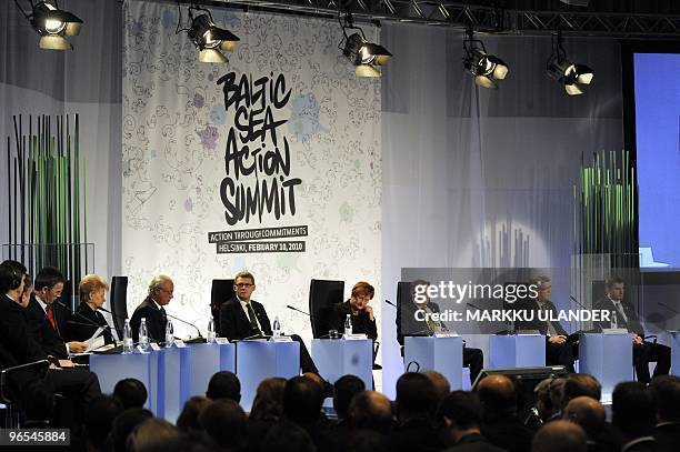 From left, Belarus' Deputy Minister of Natural Resources and Environmental Protection Vitali Kulik, Deputy Prime Minister of Poland Waldemar Pawlak,...