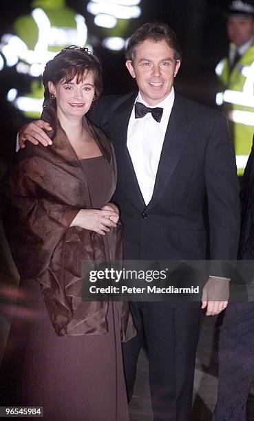 British Prime Minister Tony Blair and his wife Cherie attend grand reopening of the Royal Opera House in London, 1st December 1999.