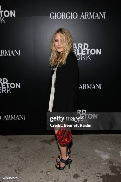 Mary Kate Olsen attends the Vladimir Restoin Roitfeld & Andy Valmorbida Presentation Of The Works Of Richard Hambleton at TBD on September 15, 2009...